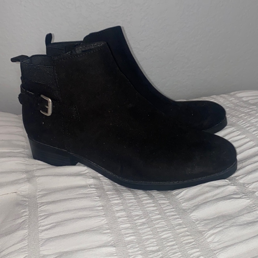 Old Navy Low Ankle Bootie with Buckle and Side Zippers